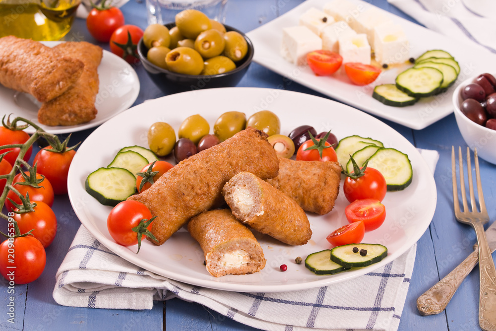 Bifteki greek meatballs.