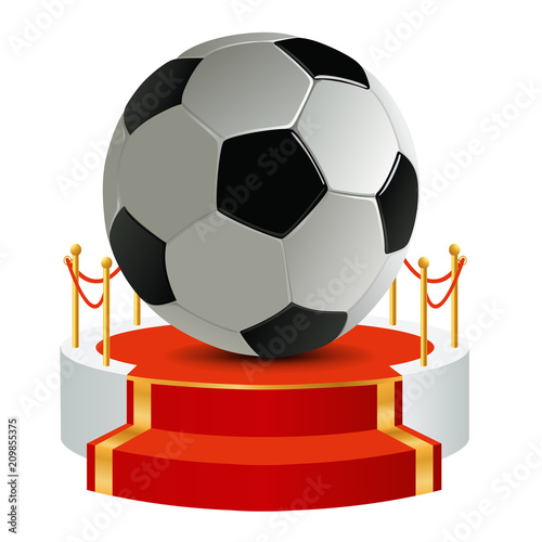foot - football - concept - podium - ballon de foot - victoire - gloire - gagner - gagnant - symbole
