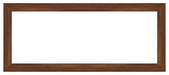 Wooden picture frame isolated on white background with clipping path