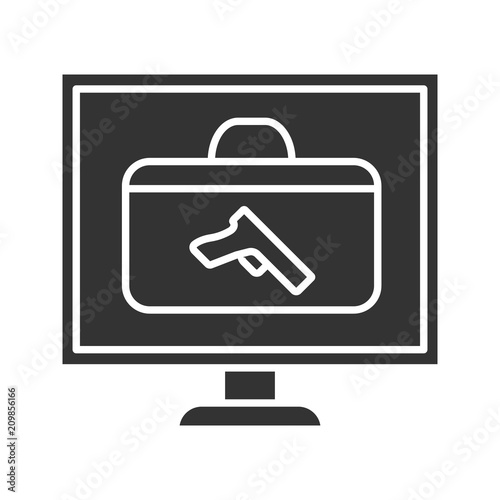 X-ray baggage scanner glyph icon