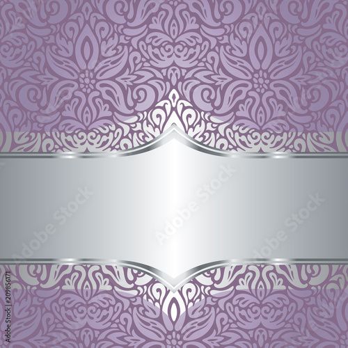 Wedding Floral violet silver vector holiday background design