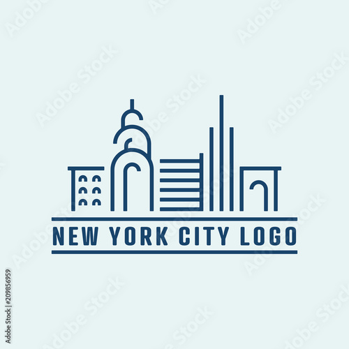 Photography New york city architecture skyline building minimalist clean line logo icon