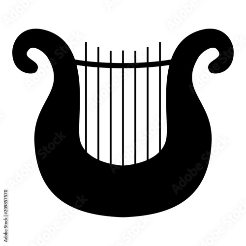 Harp icon black color illustration flat style simple image