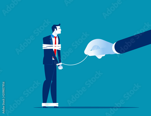 Power of business. Vector illustration competition business concept. Trapped, Problem, Risk, Boss, Flat business cartoon.