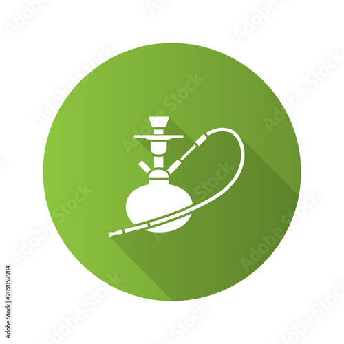 Hookah flat design long shadow glyph icon