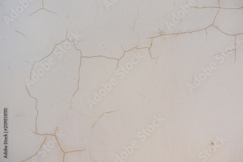 Old Cracked Weathered Shabby Plastered Peeled Wall Background.