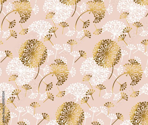 Rose gold concept dandelion...
