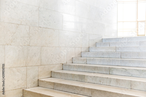Marble staircase with stairs in abstract luxury architecture
