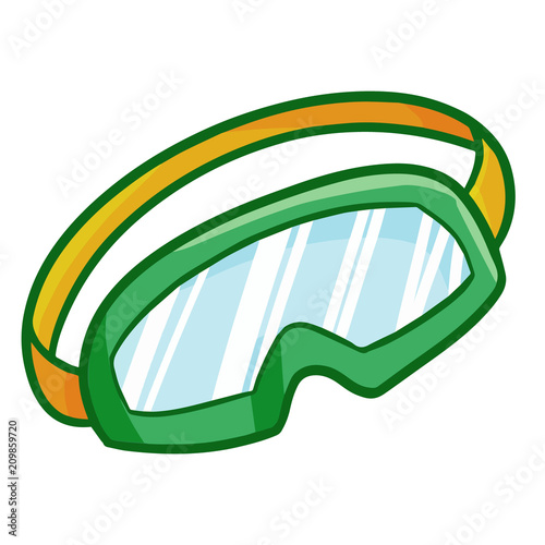 Cool and cute funny swimming goggle for summer diving - vector.
