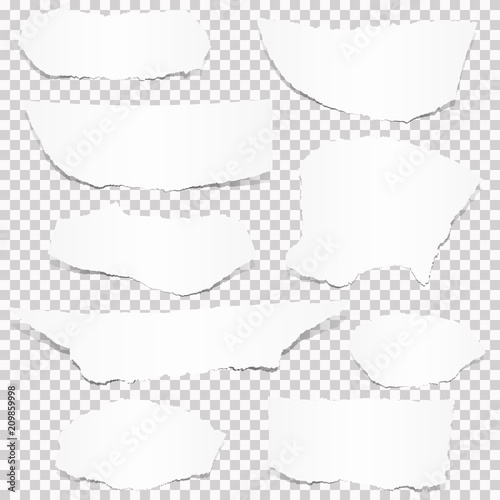 collection of white paper scraps