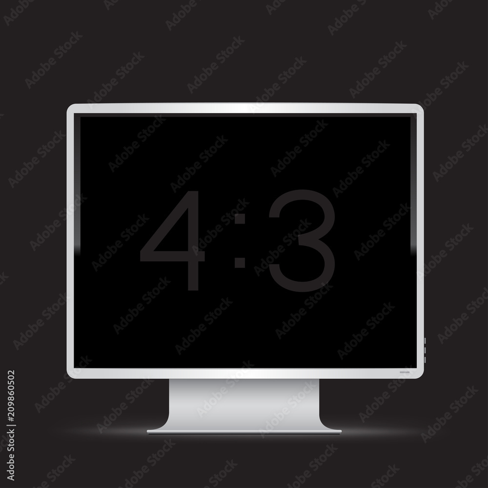 white 4 to 3 monitor black background white 4 to 3 monitor black background