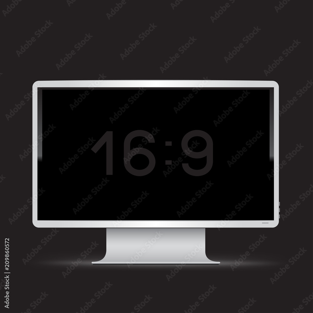 white 16 to 9 monitor black background white 16 to 9 monitor black background