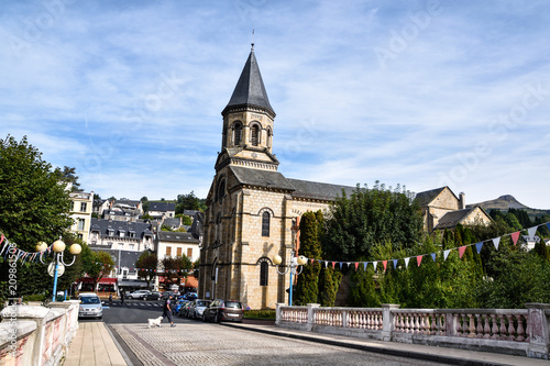 Fototapeta Naklejka Na Ścianę i Meble -  La Bourboule , France -September 22, 2016: La-Bourboule, Saint-Joseph church in Auvergne, France.