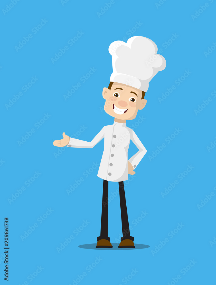Cartoon Chef happy Flat Vector Illustration Design Cartoon Chef happy Flat Vector Illustration Design
