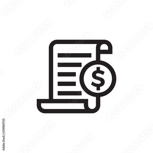 Invoice bill document vector line icon photo