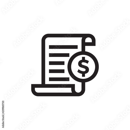 Invoice bill document vector line icon