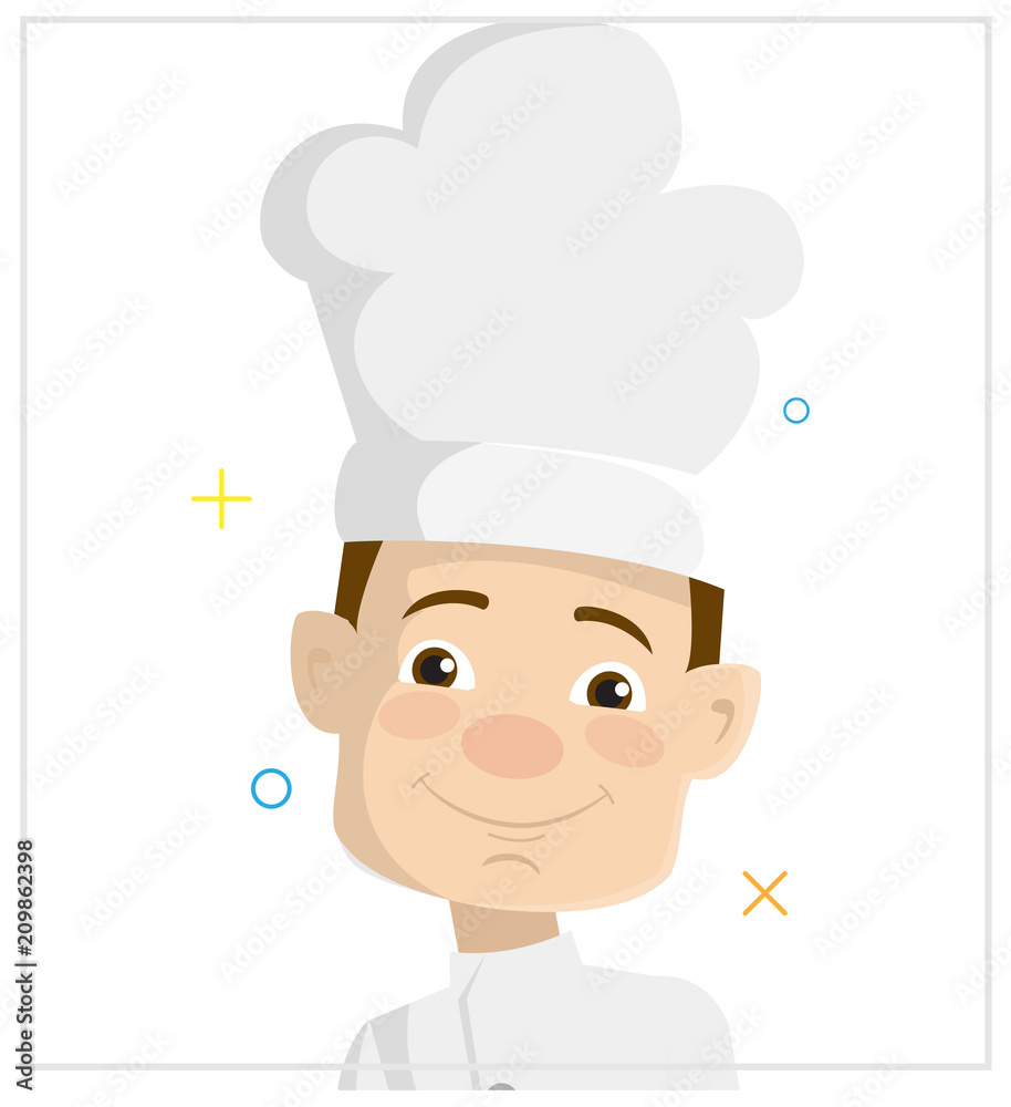 Cartoon Chef face Flat Vector Illustration Design Cartoon Chef face Flat Vector Illustration Design