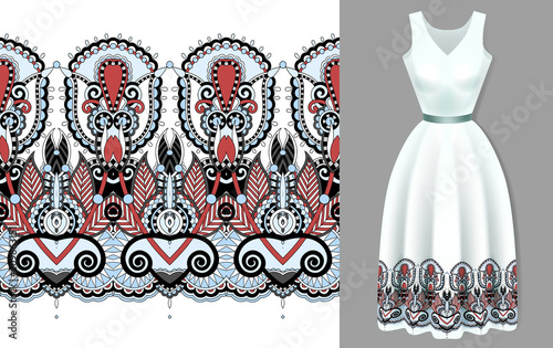 seamless stripe pattern to fashion design with mock up white lon