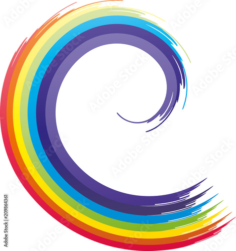 Regenbogen, Chakra - Logo für Yoga, Esoterik, Mantras und Meditation
