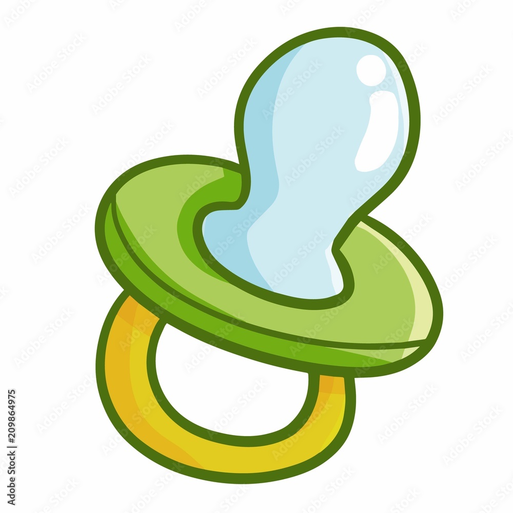 Cute and funny green pacifier for baby - vector. Cute and funny green pacifier for baby - vector.