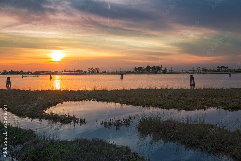 Venetian Lagoon at sunset Venetian Lagoon at sunset
