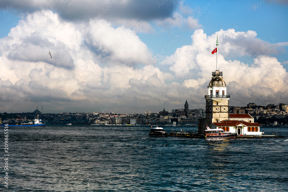 Maiden's Tower in Istanbul with long exposure