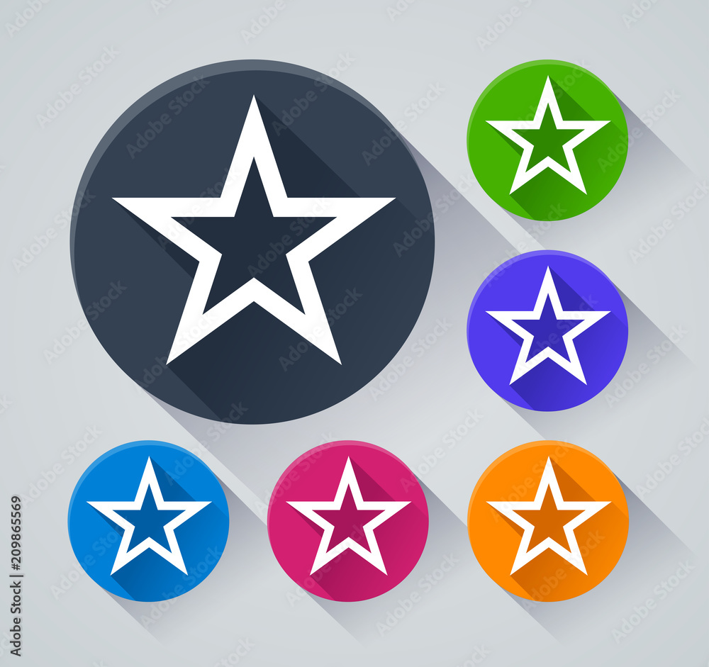 star circle icons with shadow star circle icons with shadow