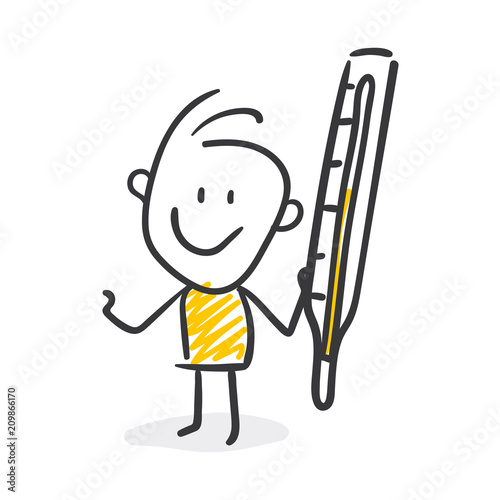 Strichfiguren / Strichmännchen: Thermometer. (Nr. 237)