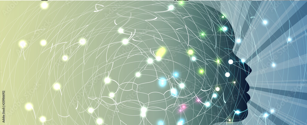 Fototapeta premium Artificial intelligence. Technology web background. Virtual concept