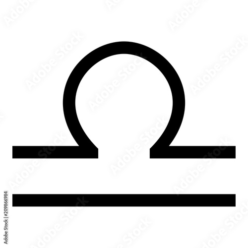 Libra symbol zodiac icon black color illustration flat style simple image