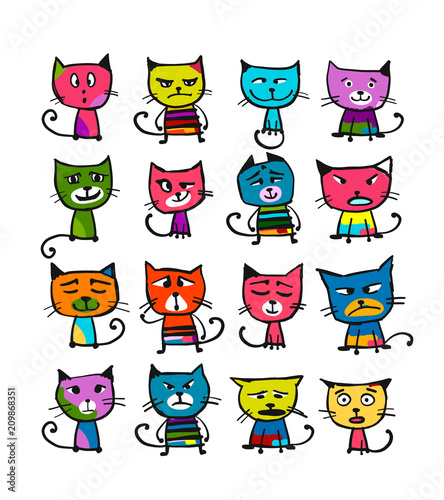 Cats collection, sketch for your design
