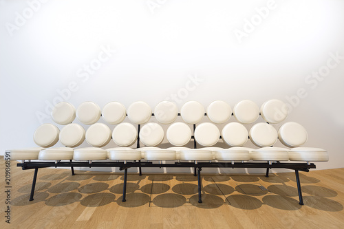  White Leather Marshmallow Sofa
