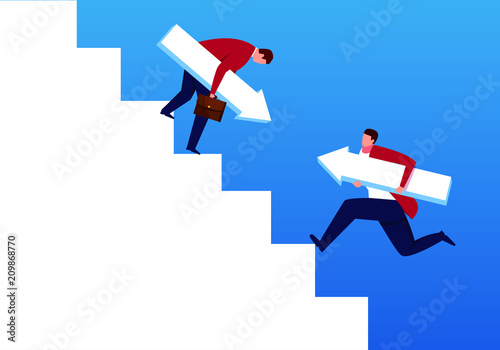 Two businessmen on the stairs