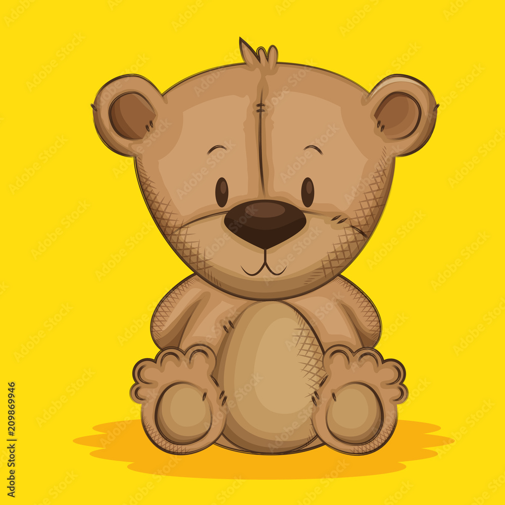 Obraz premium cute bear teddy character vector illustration design