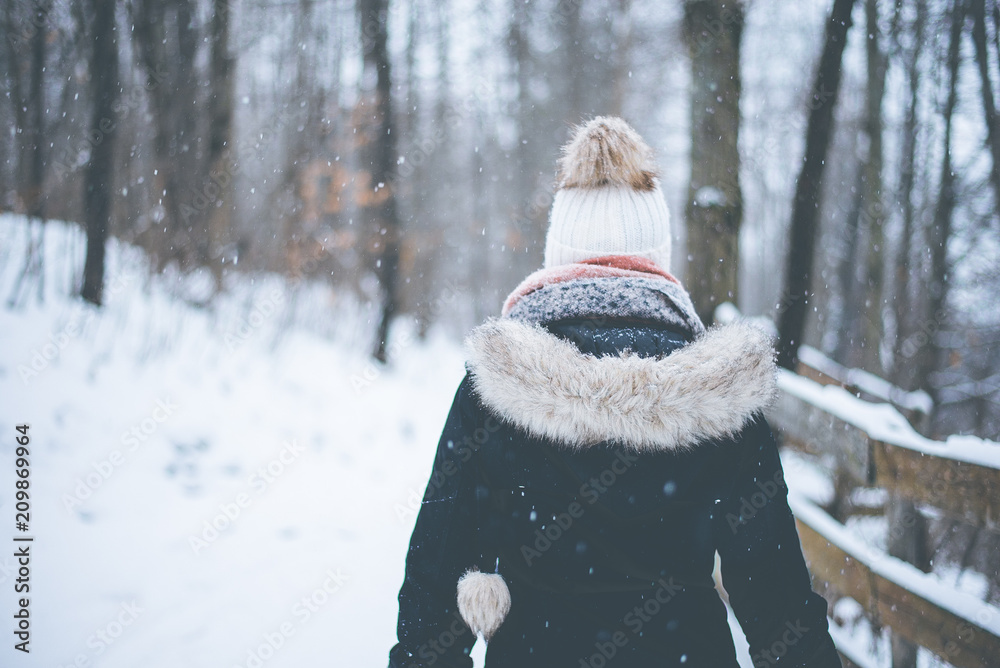 a walk full of snowflakes