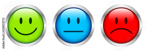 Mood Faces Green/Blue/Red Silver Shine