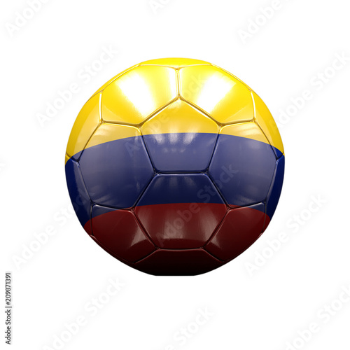 3d Soccer Ball with Colombia Flag Illustration
