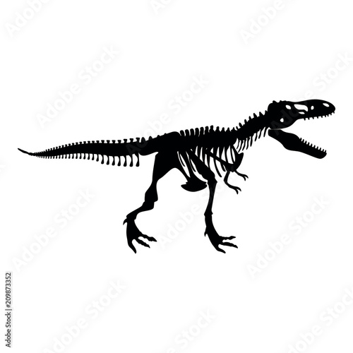 Dinosaur skeleton T rex icon black color illustration flat style simple image © Serhii