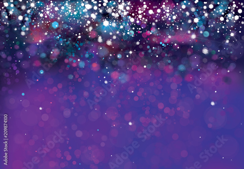 Vector violet, sparkle  background with   lights and stars.