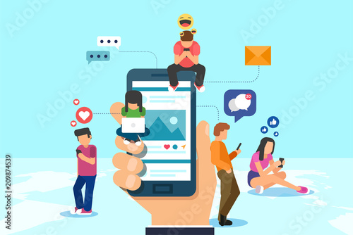 Social media concept in vector