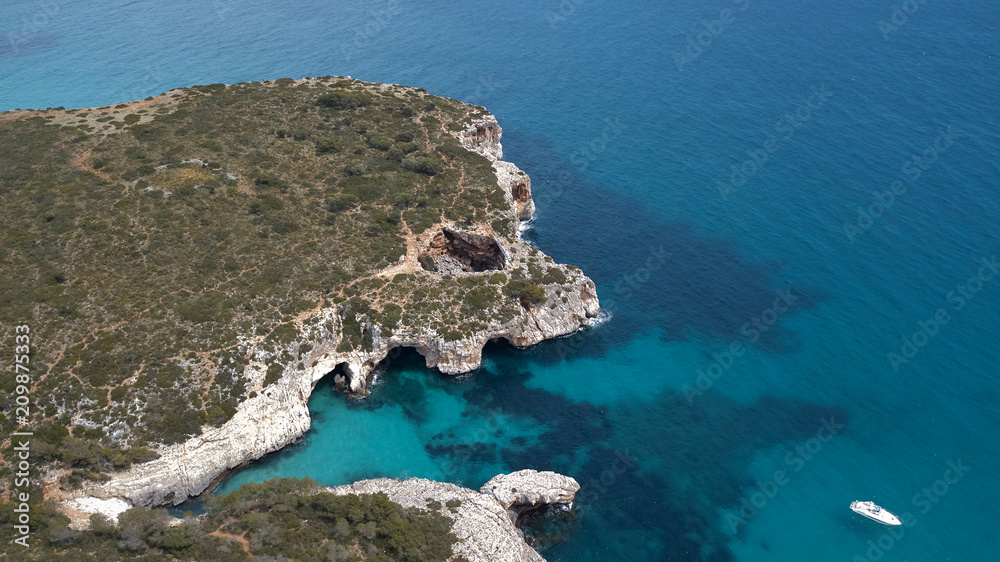 Aerial landscape of the cliffs of the Mediterranean