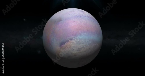Triton planet rotating in its own orbit in the outer space. Loop