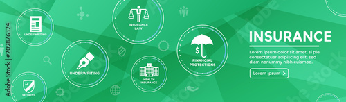 Insurance Web Header Banner - Covers homeowners, medical, life, and vehicle insurance