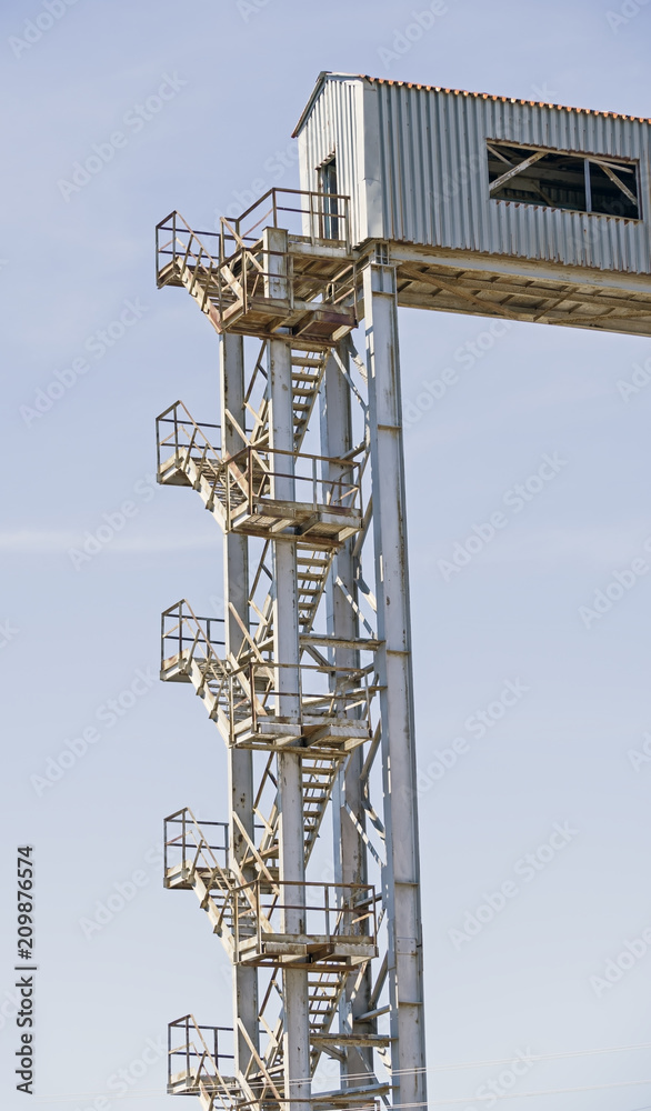 Old rusty metal tower stairs