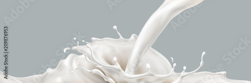 Vászonkép Milk splashing effect