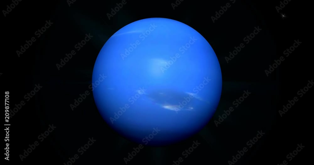 Neptune rotating in its own orbit in the outer space. Loop Stock