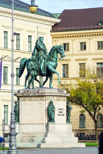 Equestrian statue of Ludwig I (1862) by Max von Widnmann at Odeonsplatz, Munich, Germany photo