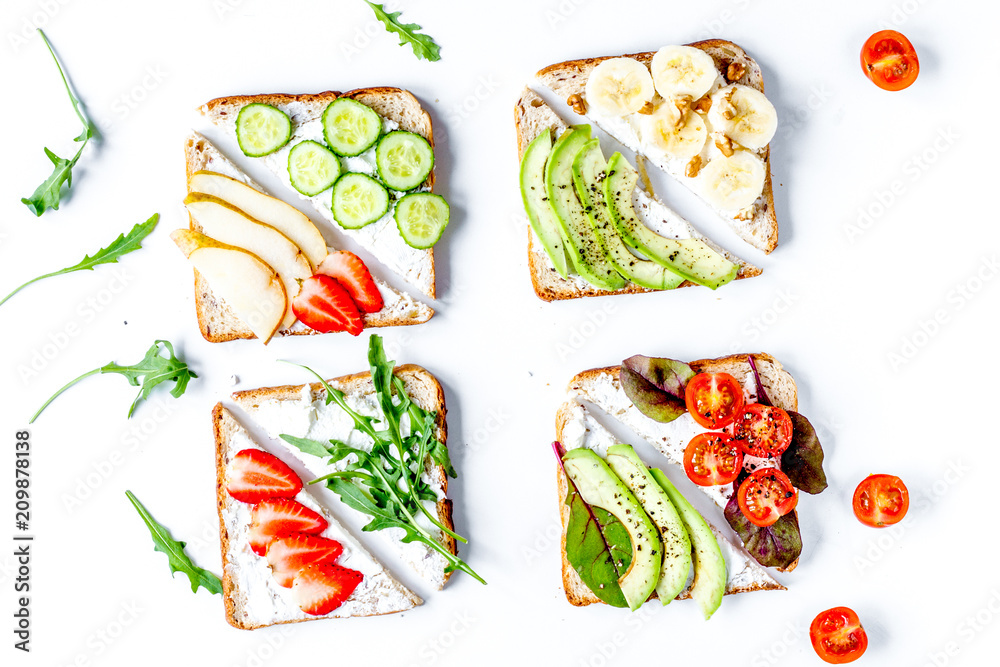 homemade sandwiches composition on white table background top vi homemade sandwiches composition on white table background top vi