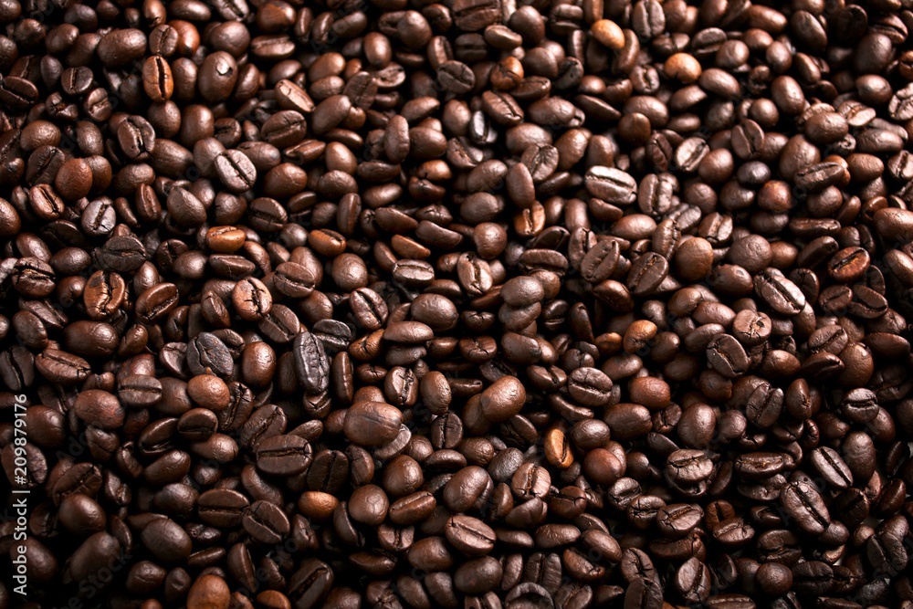 Coffee bean close up background