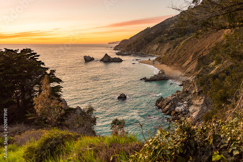 Bay at Sunset, Big Sur, California